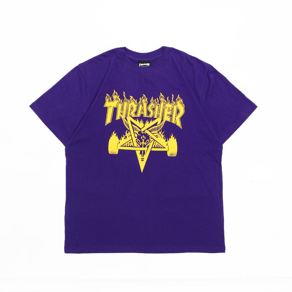 THRASHER - Skate Goat Flame Purple SS
