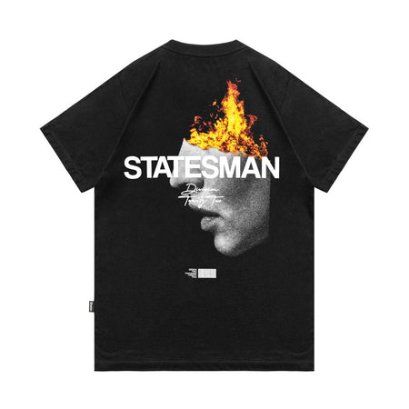 Statesman Tshirt - Girl On Fire Black