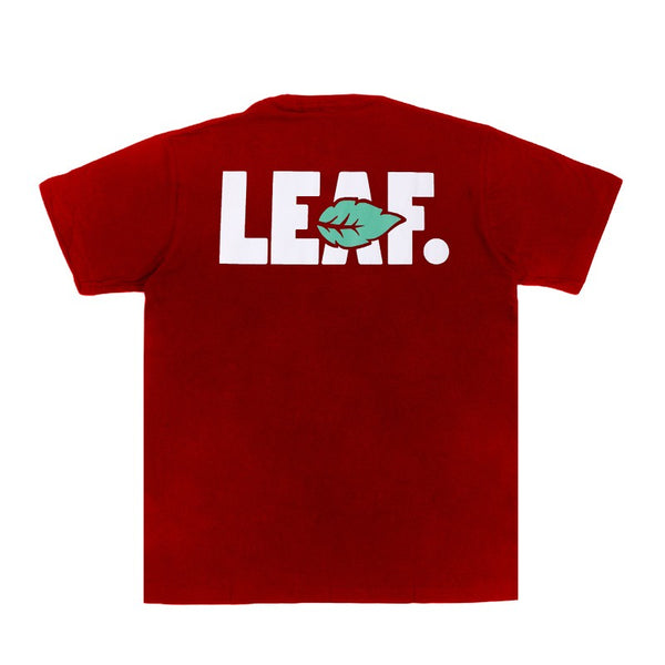 LEAF T-Shirt Red White Font