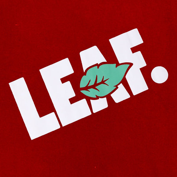 LEAF T-Shirt Red White Font